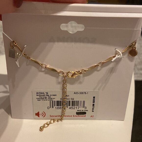 Sonoma NWT Anklet cute mixed metals details gold color - Picture 4 of 5